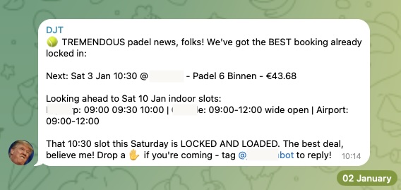 padel-cli screenshot